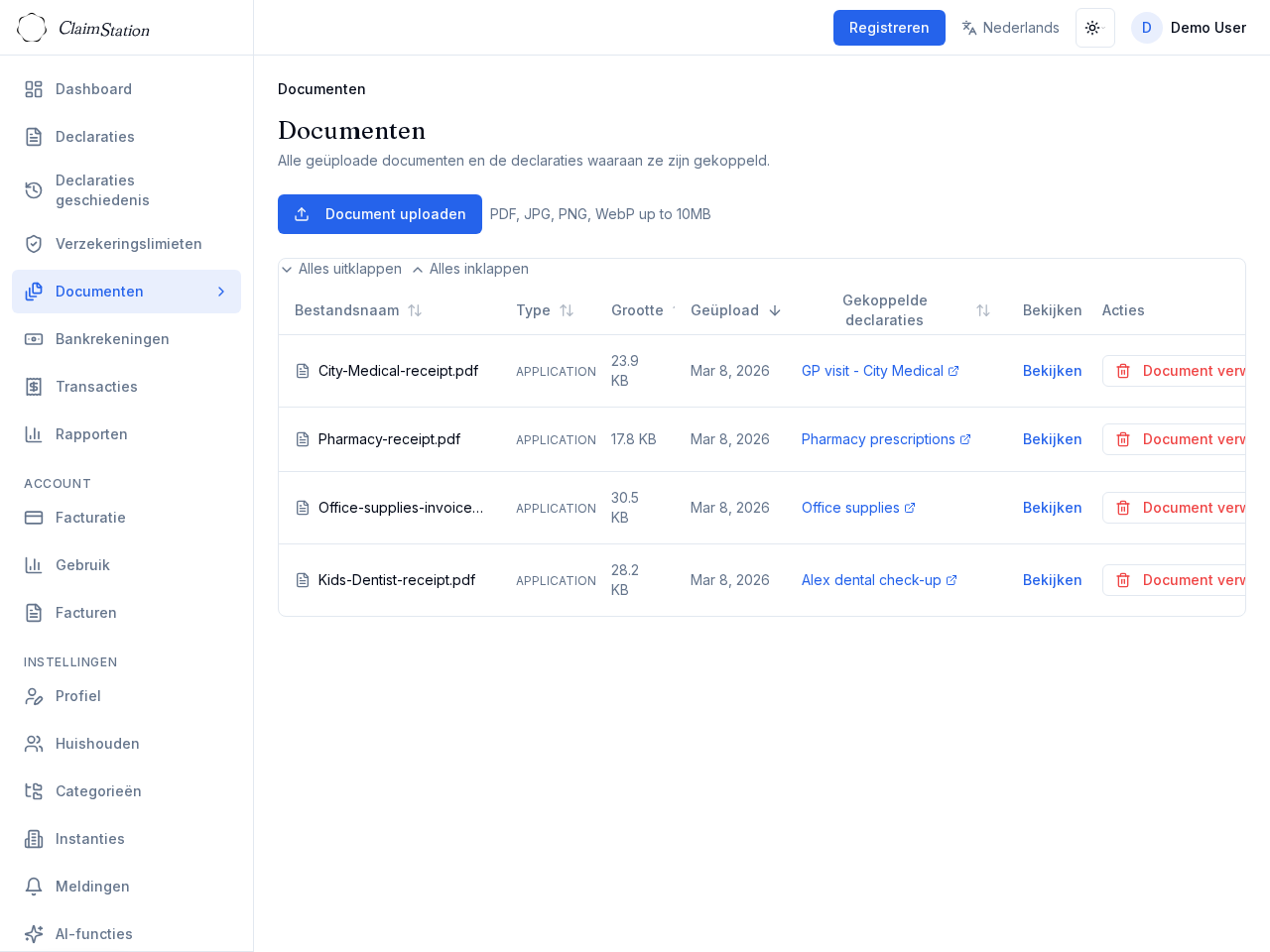 ClaimStation documentenweergave